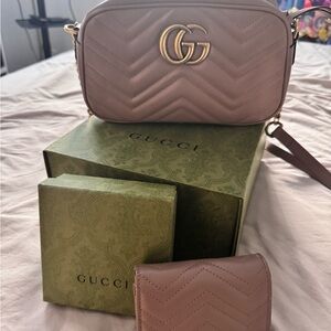 Gucci Marmont Rose purse and wallet